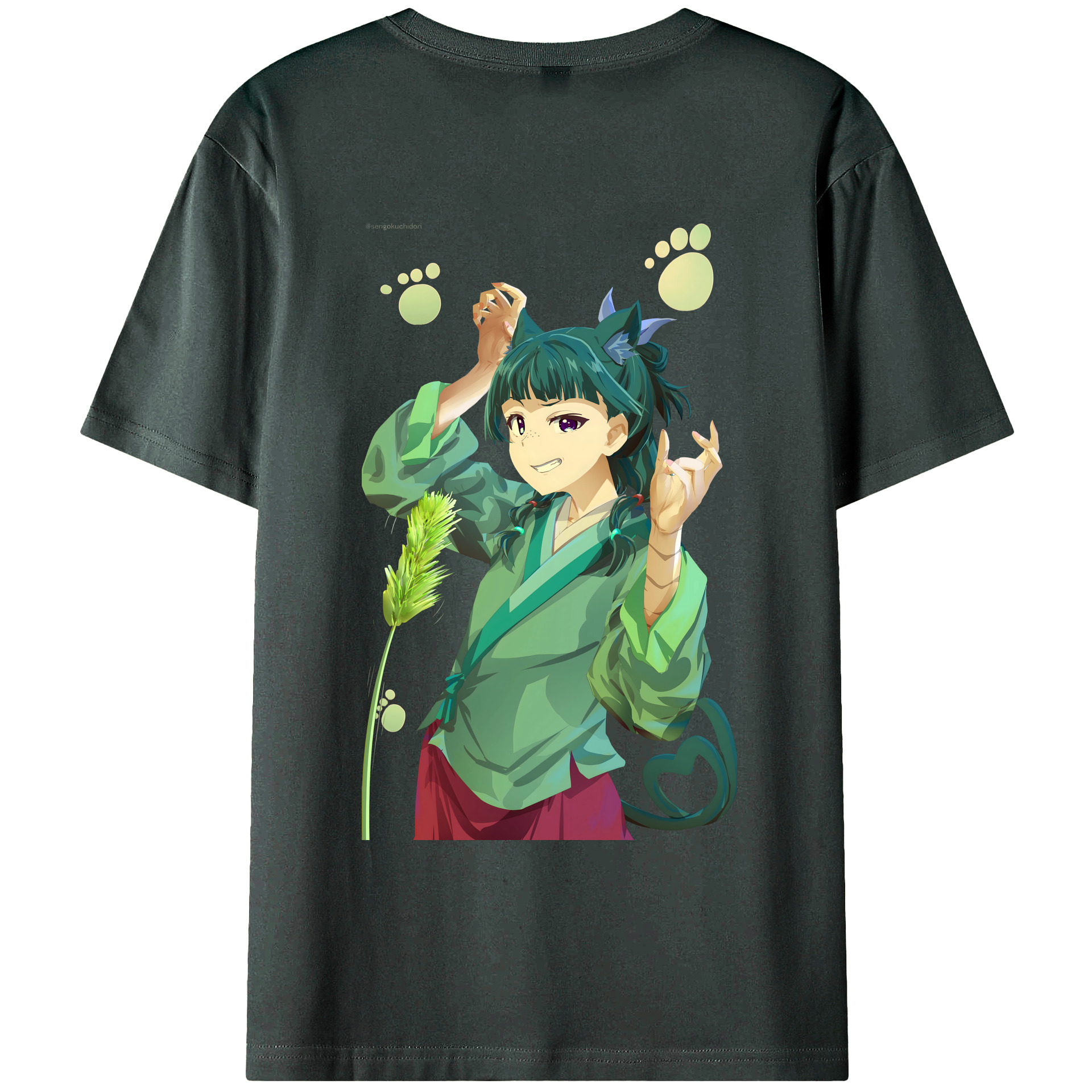 （画像用） 薬屋のひとりごと The Apothecary Diaries 綿100％ メンズ半袖Tシャツ（バックプリント） 通気性